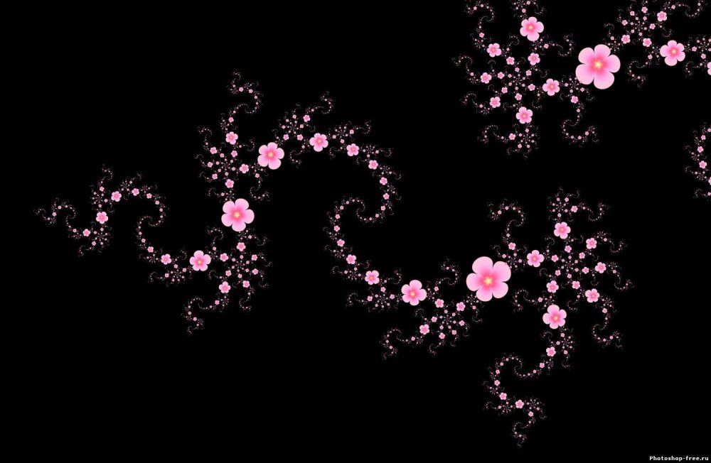 Мелкие цветочки на черном фоне
