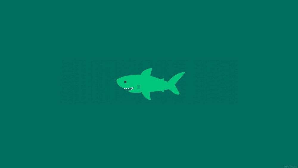 Акула на черном фоне