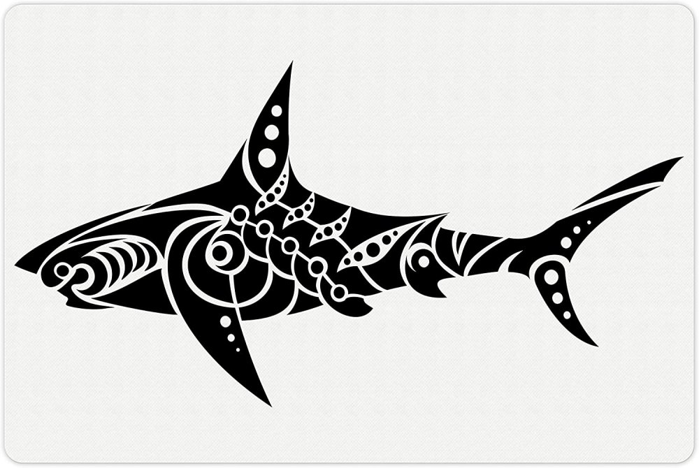 Трафарет акулы с открытой пастью