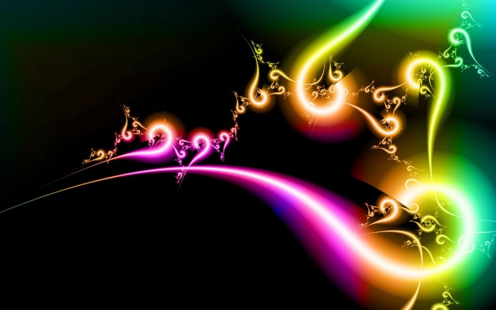 Цветные узоры на черном фоне