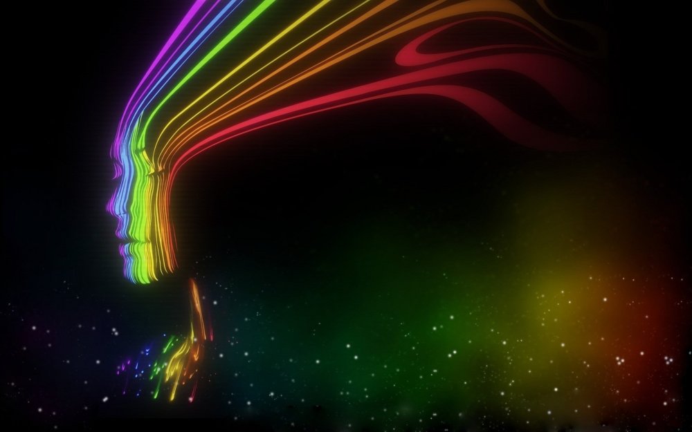 Радужные линии на черном фоне