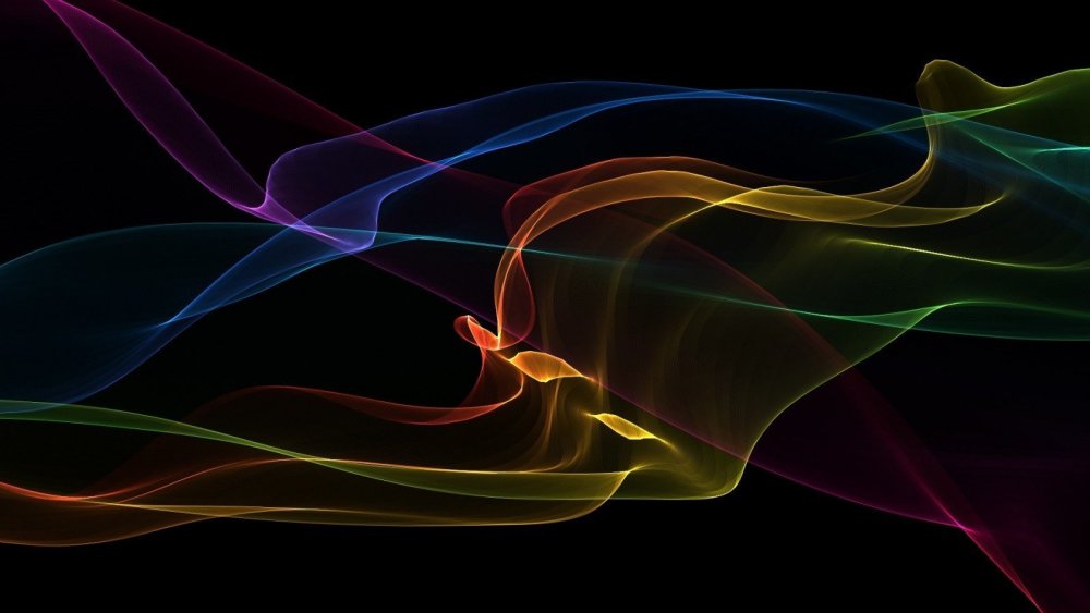 Цветная абстракция на черном фоне