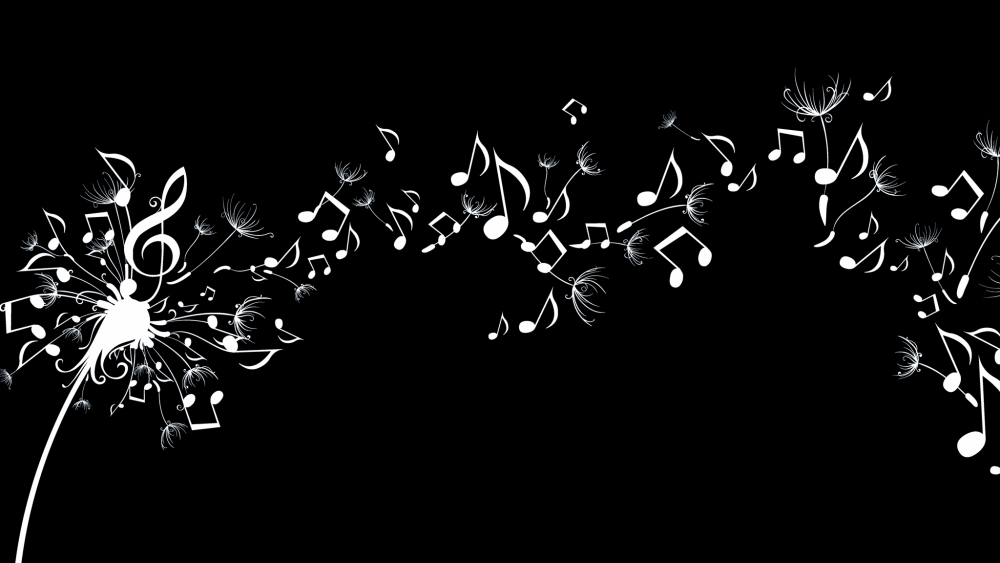 Цветочный узор черный