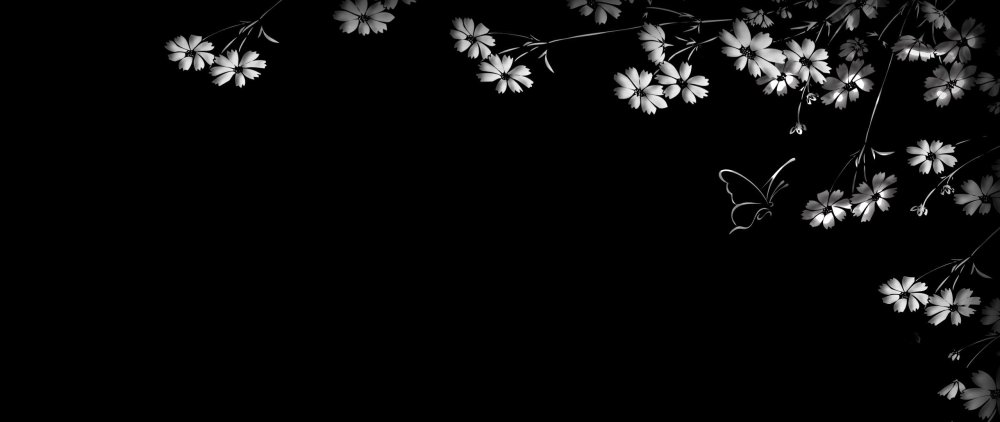 Мелкие цветочки на черном фоне