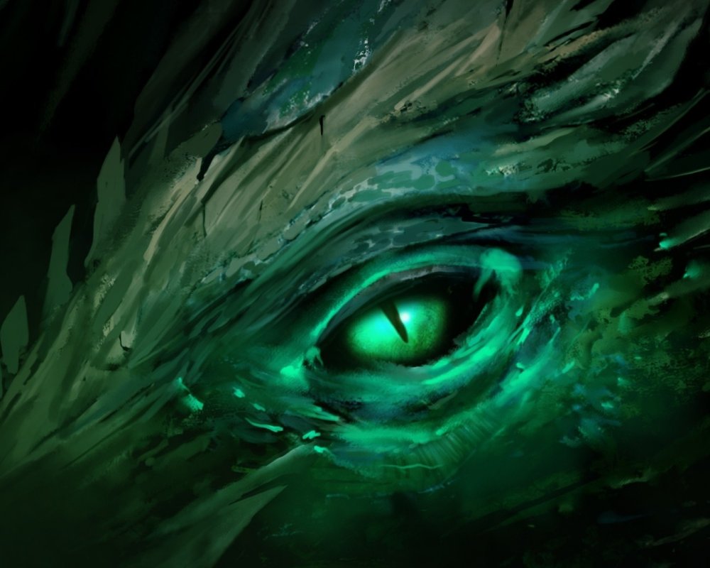 Дракон с зелеными глазами