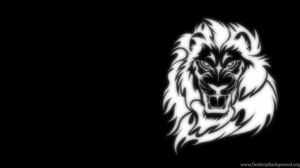 Золотой Лев на черном фоне