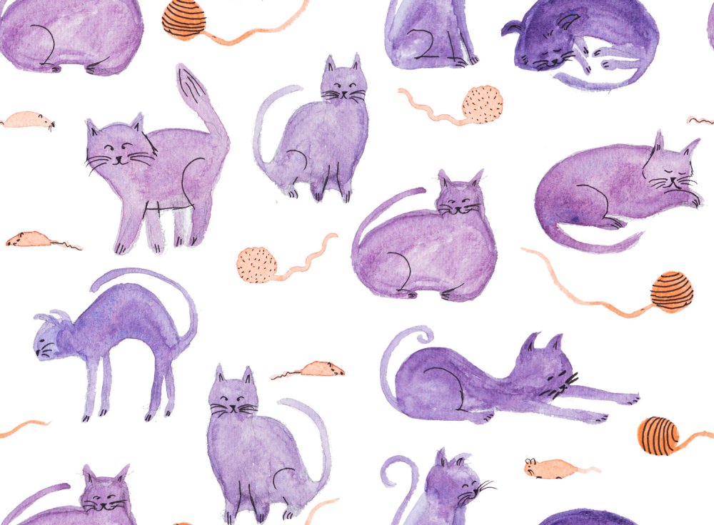 Орнамент фиолетовый, можно кошки собаки