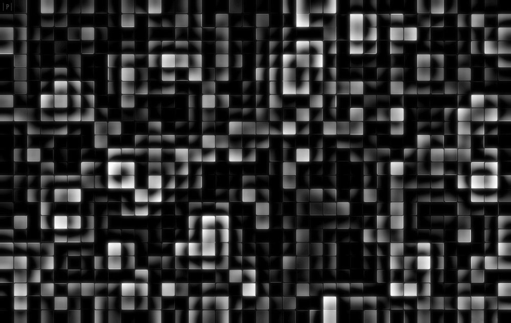 Пиксельное приведение на черном фоне