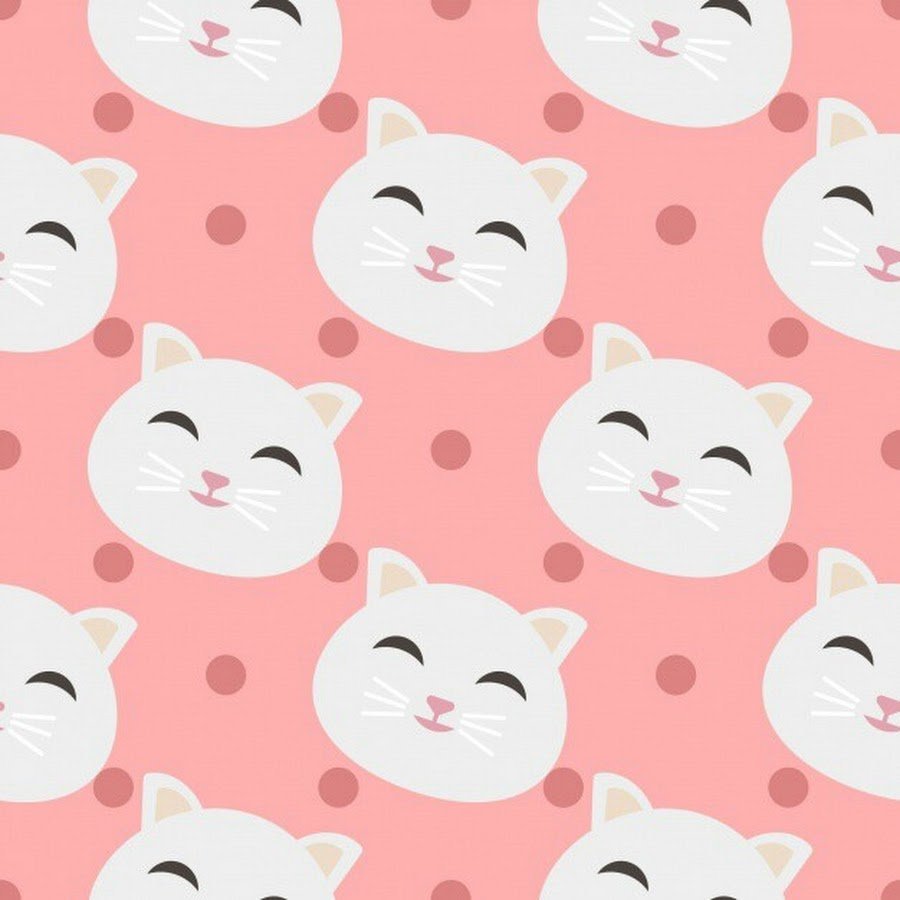 Котик на розовом фоне