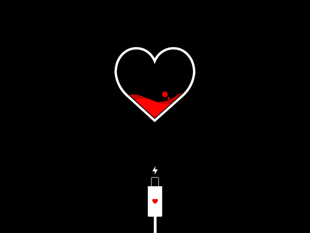 Сердце на черном фоне