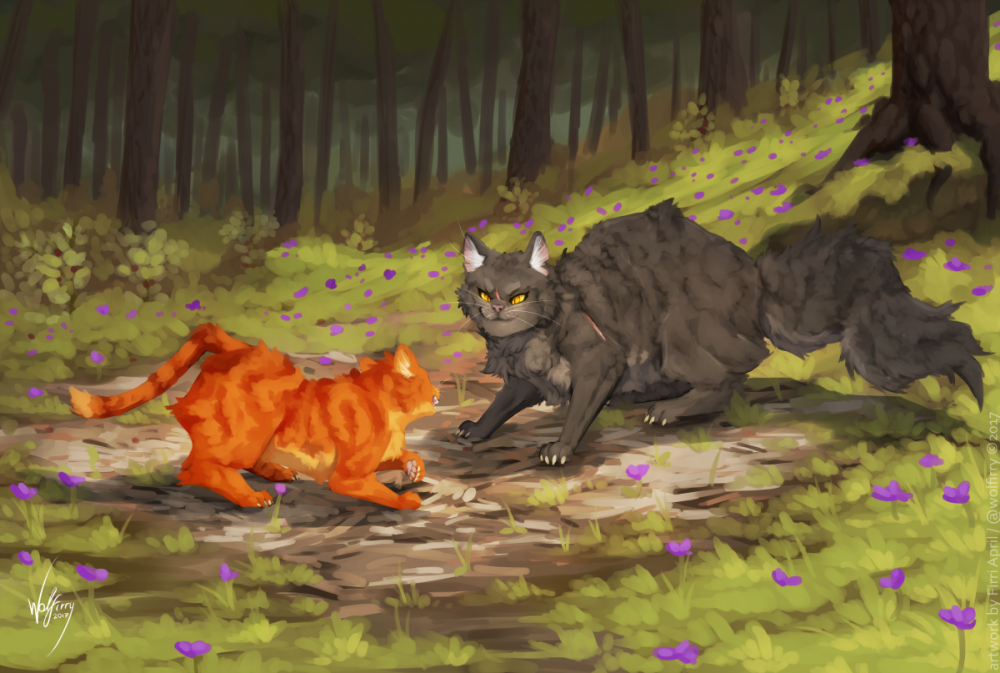 Коты Воители Щербатая и огонек