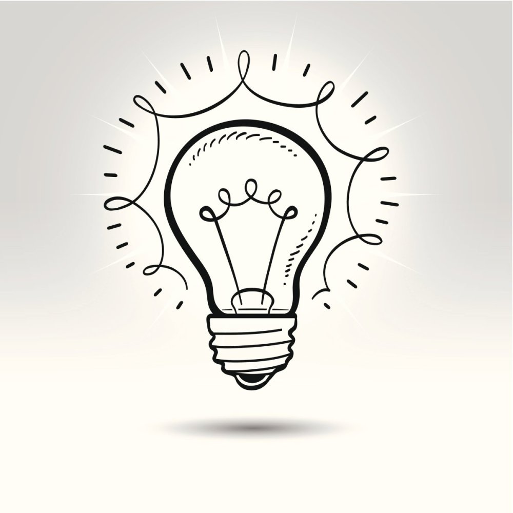 Лампочка идея контур