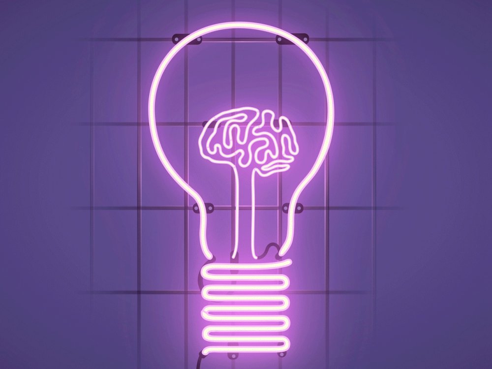 Неоновая вывеска мозг