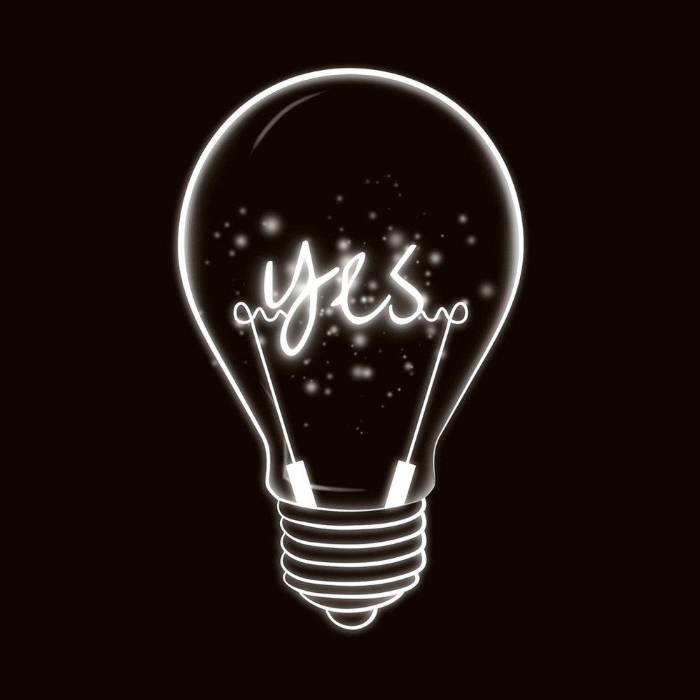 Лампочка черно белая