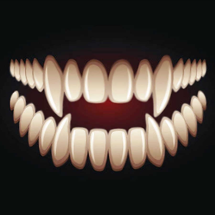 Острые зубы темный фон