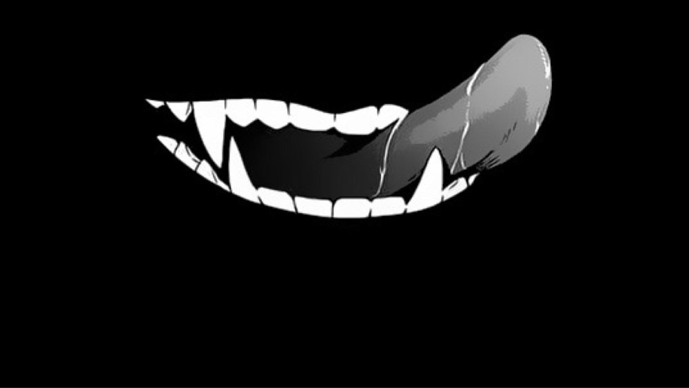 Зубы на черном фоне вектор
