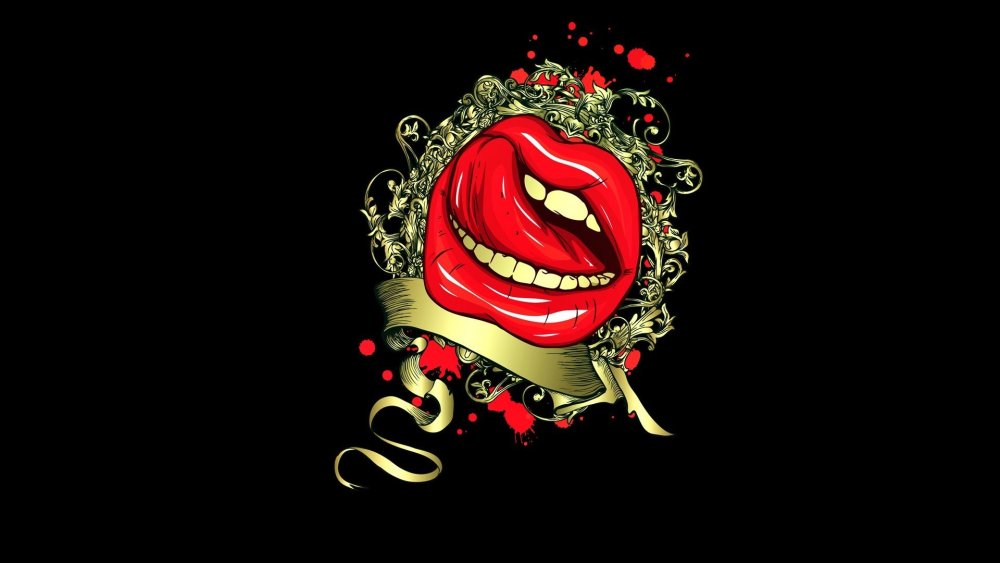 Зуб на черном фоне картина