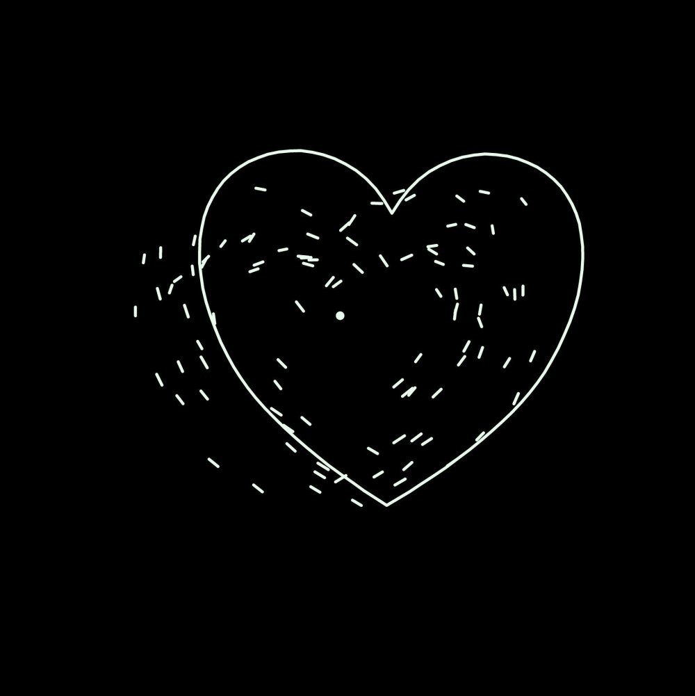 Сердечко на черном фоне