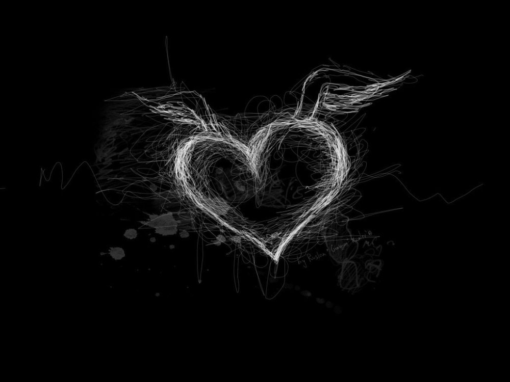 Сердечко на черном фоне