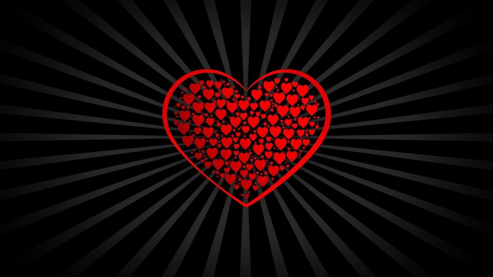 Белое сердце на черном фоне