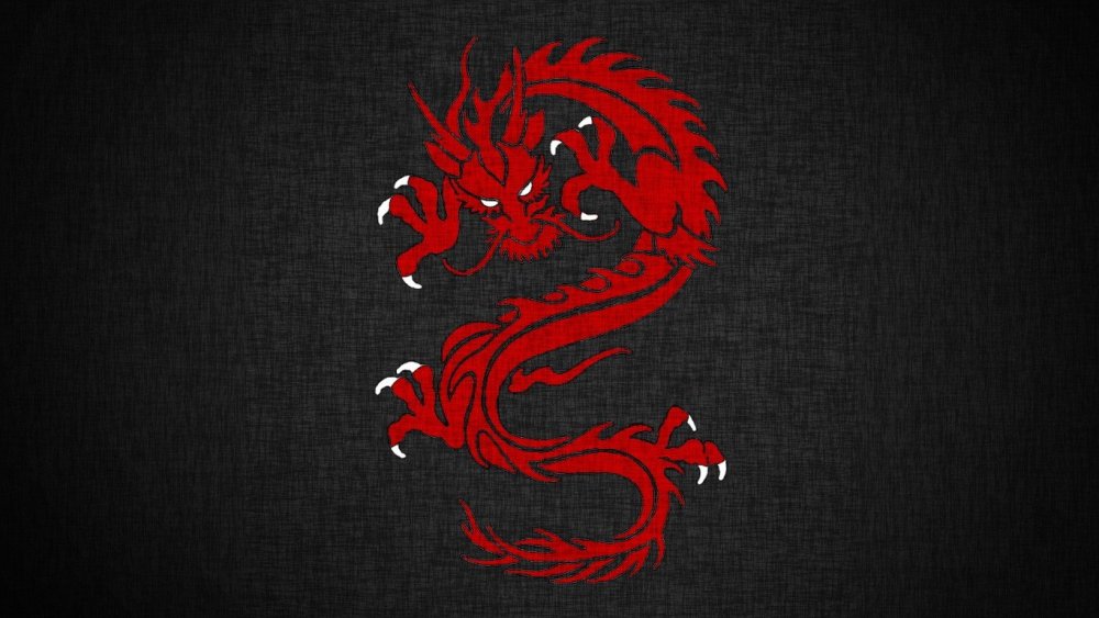 Дракон на черном фоне