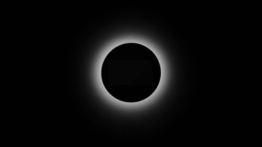 Белый круг на черном фоне