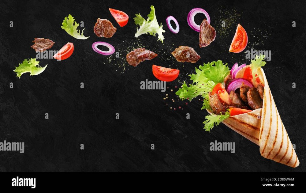 Шаурма на черном фоне
