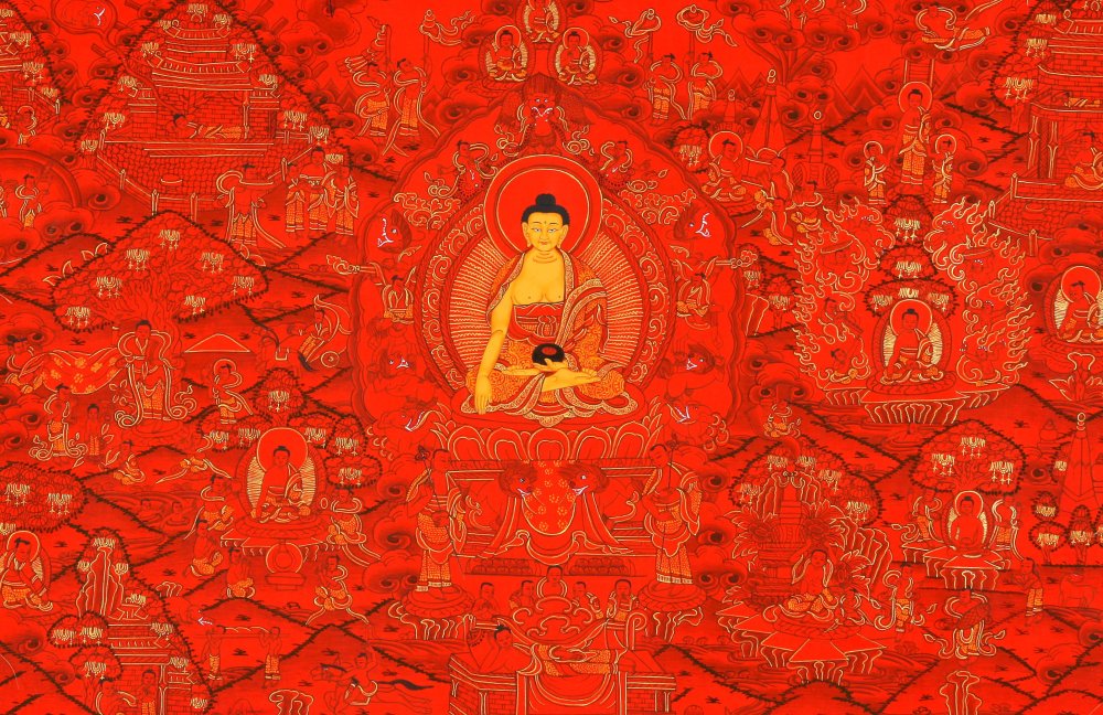 Будда на белом фоне