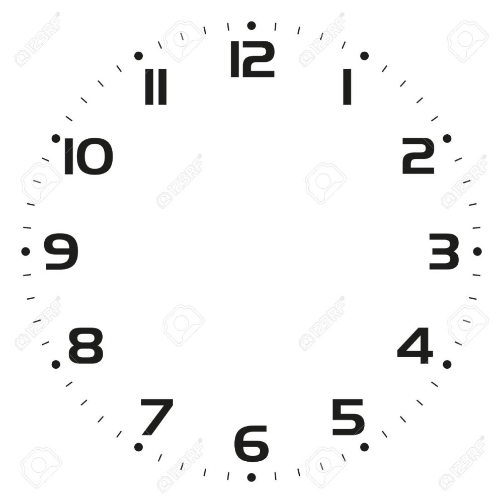 Циферблат без стрелок на белом фоне