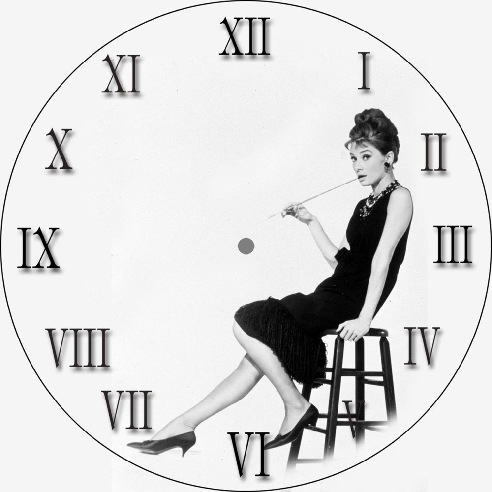 Часы для декупажа черно белые