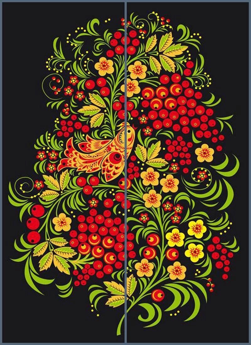 Хохломская роспись рябина