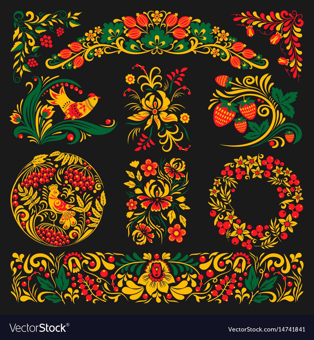 Хохломская роспись на уголок