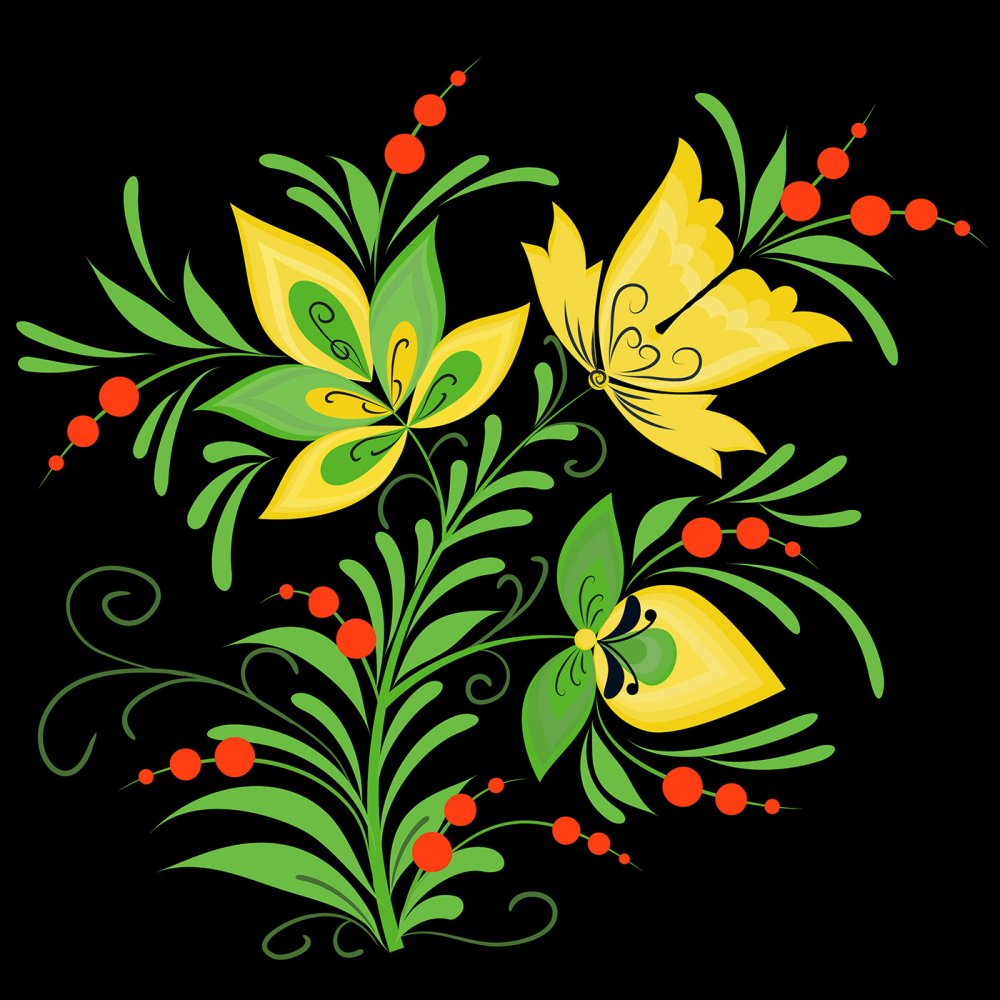 Ветка в стиле хохломы