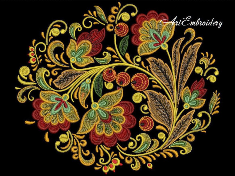 Вышивка Машинная хохломы