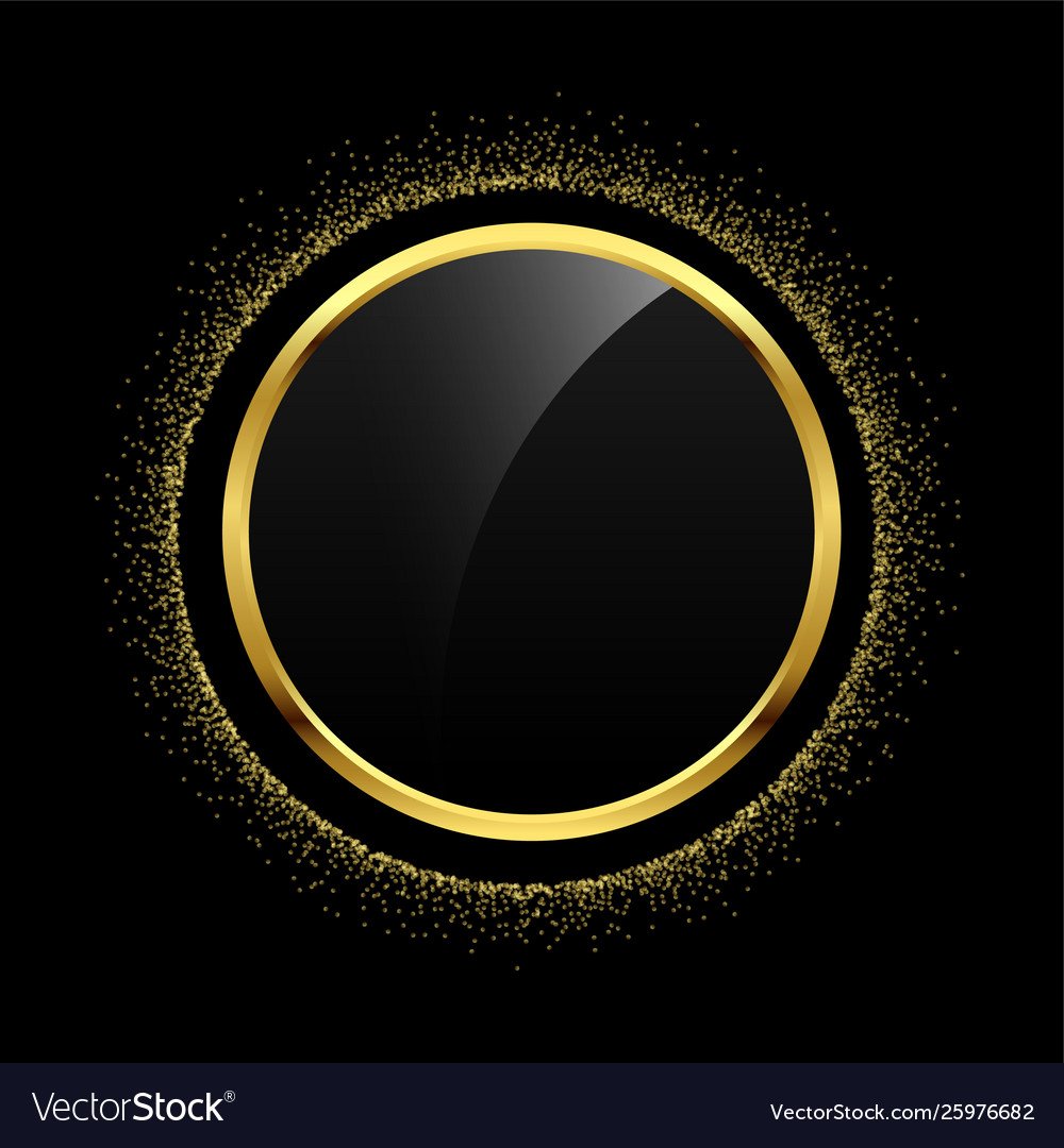 Золотой круг на черном фоне