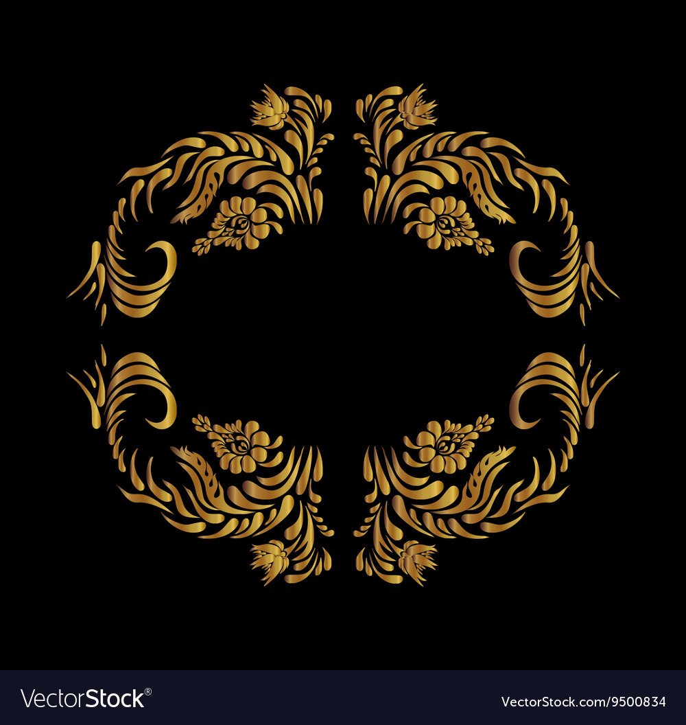 Золотой Вензель на черном фоне логотип