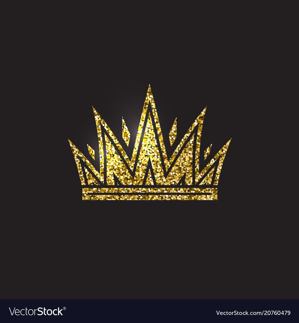 Золотая корона на черном фоне