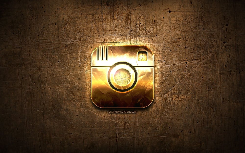 Значок Инстаграм золотой