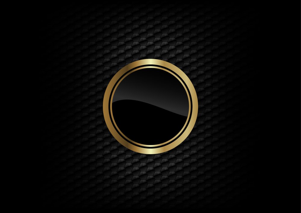 Золотой логотип на темном фоне