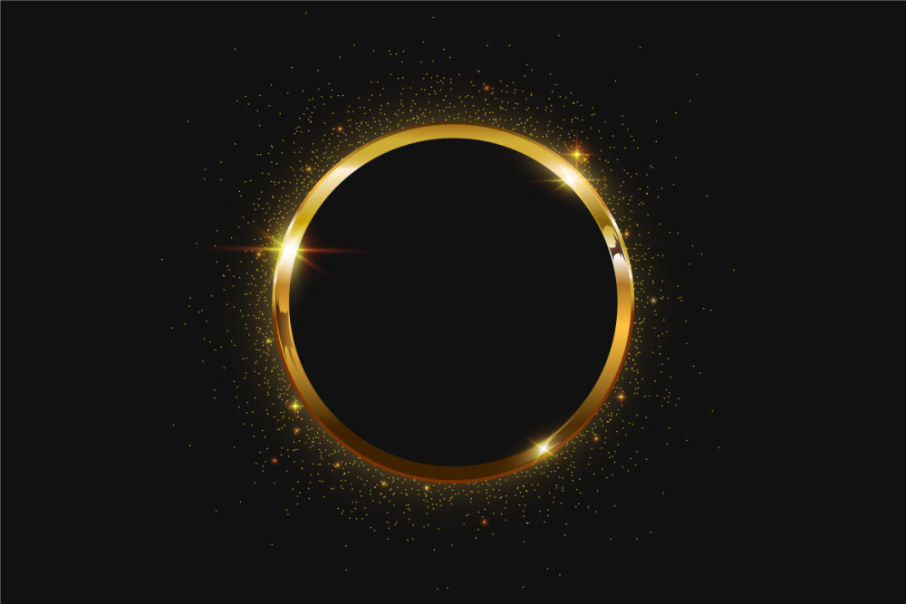 Золотой круг на черном фоне