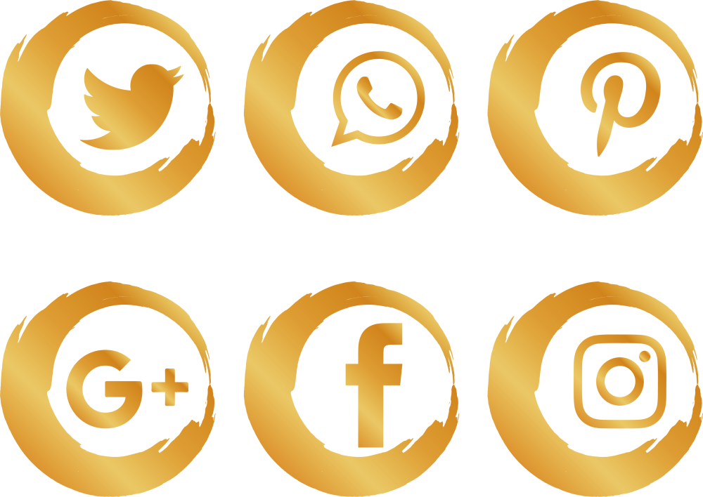 Золотые значки соц сетей