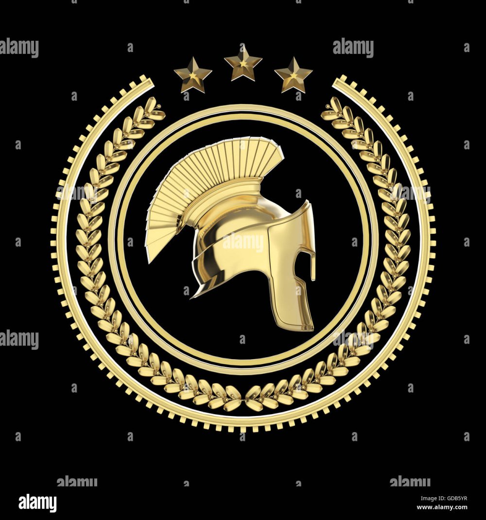 Золотой шлем на черном фоне