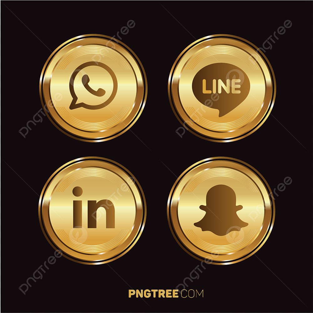 Золотые значки соц сетей