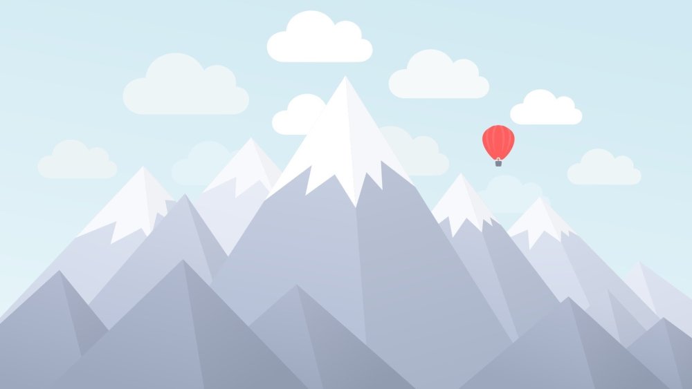 Горы в стиле Flat