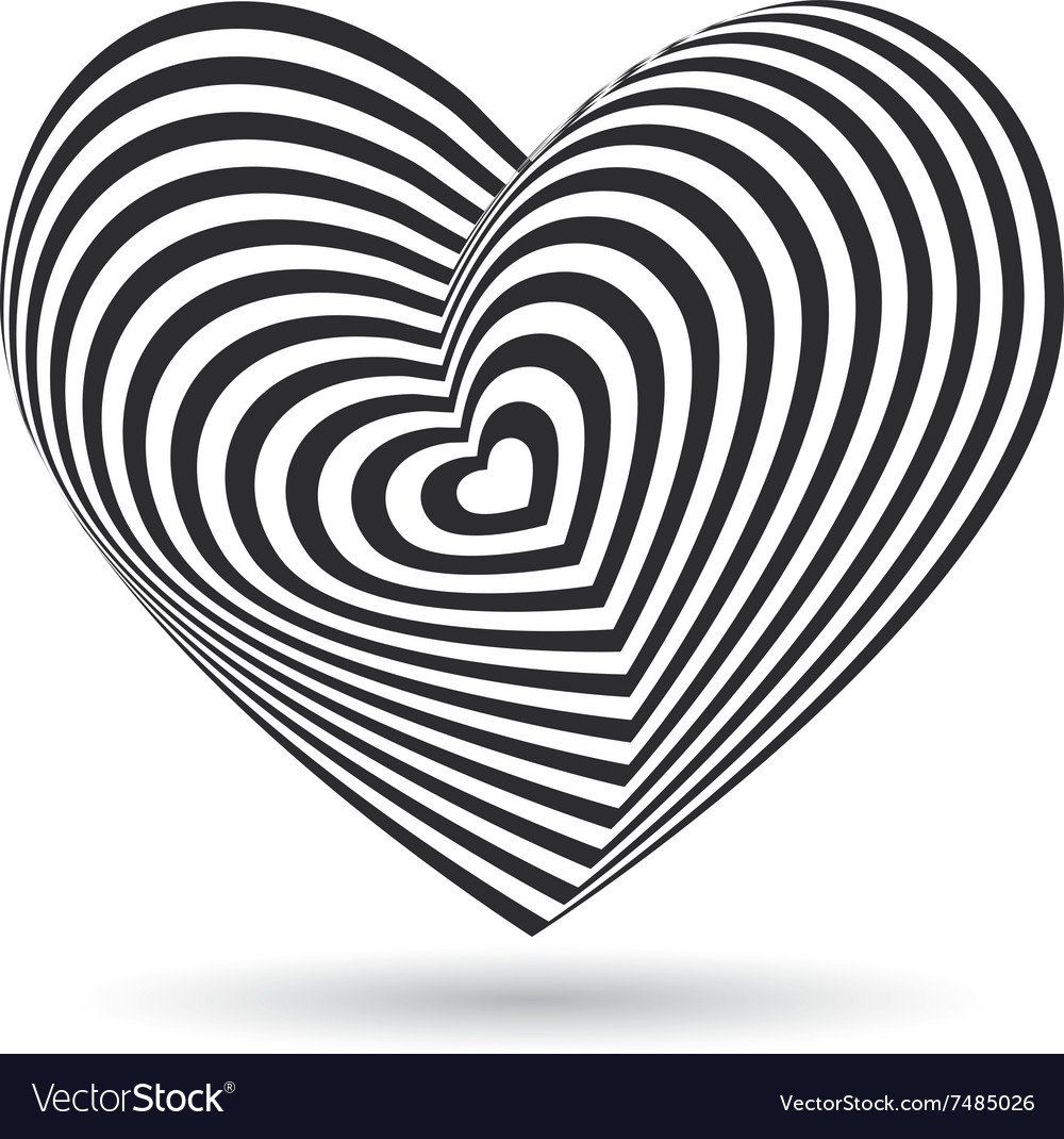 3д сердечко белое