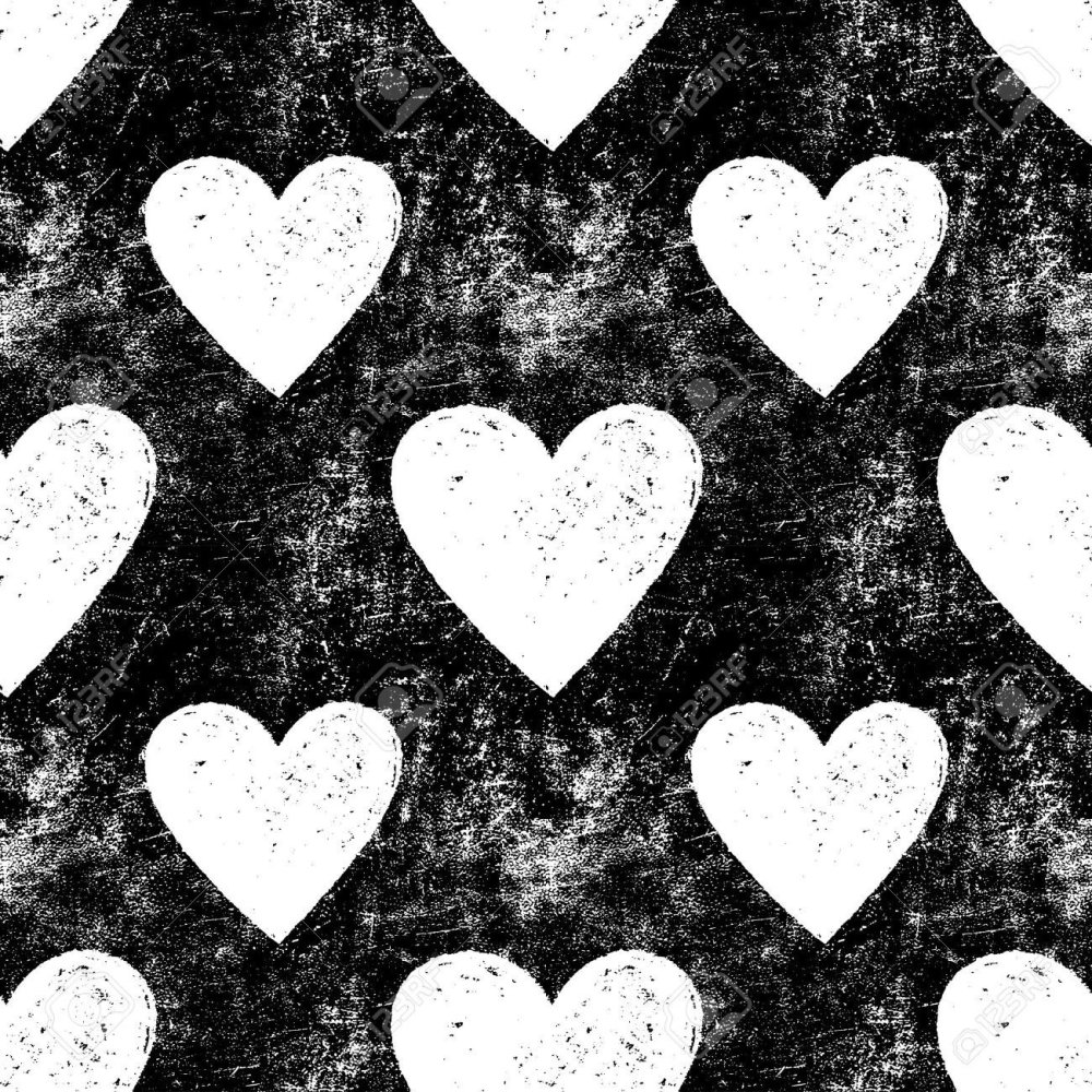 Фон сердечки черно белые