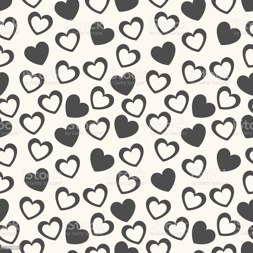 Фон сердечки черно белые