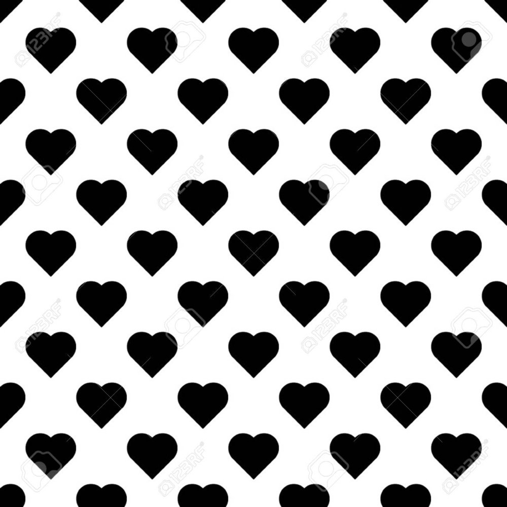 Сердечко в черном белом цвете