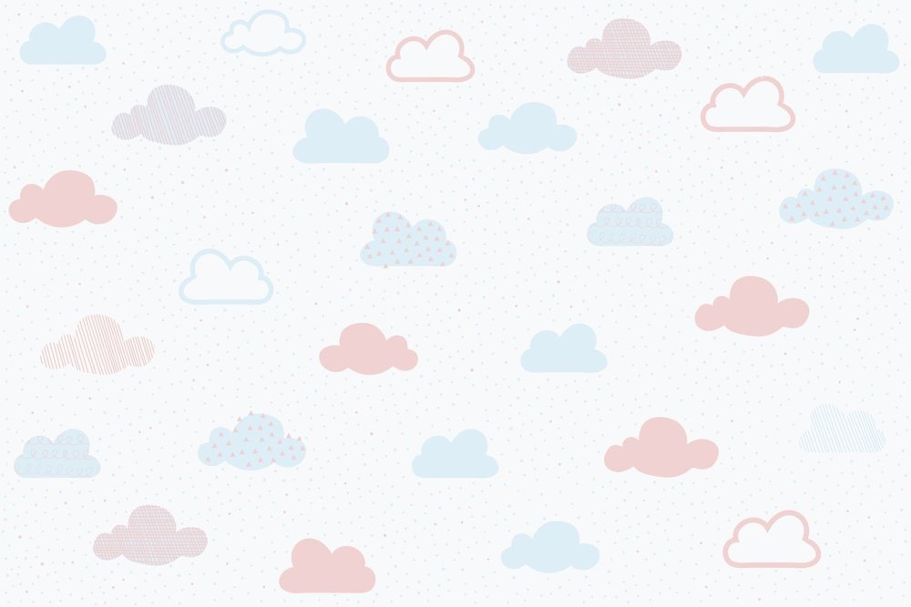 Милый розовый фон с облачками