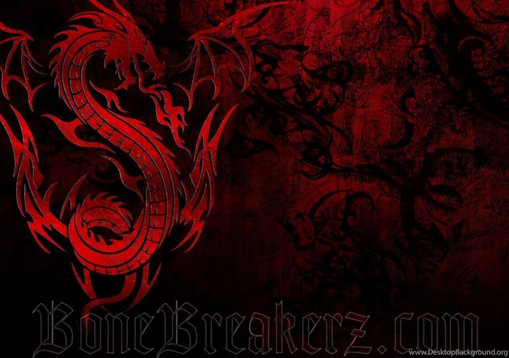 Дракон на черном фоне